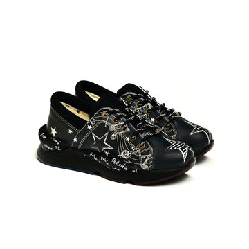 Kadın Vegan Deri Sneaker Ayakkabı - Yıldız Model - GSB110