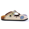 Blue & Beige Pattern Clogs CAL1503 (737755922528)