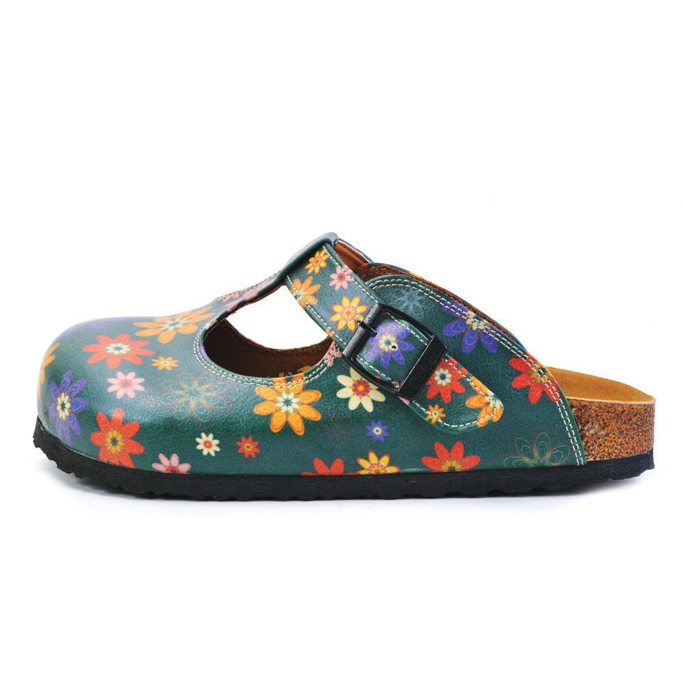 Green Floral Clogs CAL1504 (737756020832)