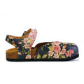 Pink Roses and Orange Flowers, Green Leaf Patterned Clogs - CAL1604 (774941474912)