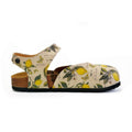 Beige, Green Leaf and Yellow Lemon Patterned and Yellow Butterflys Clogs - CAL1606 (774941671520)