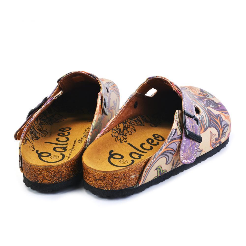 Purple & Pink Floral Slip On Clogs CAL371 (737756250208)