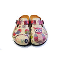 White & Pink Love Owl Slip-On Mule CAL374 (774935773280)