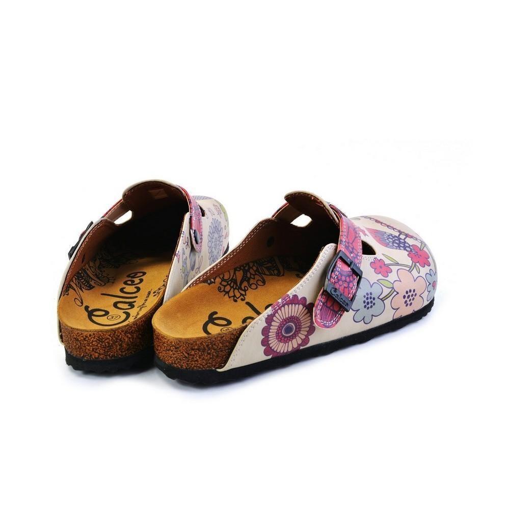 White & Pink Love Owl Slip-On Mule CAL374 (774935773280)