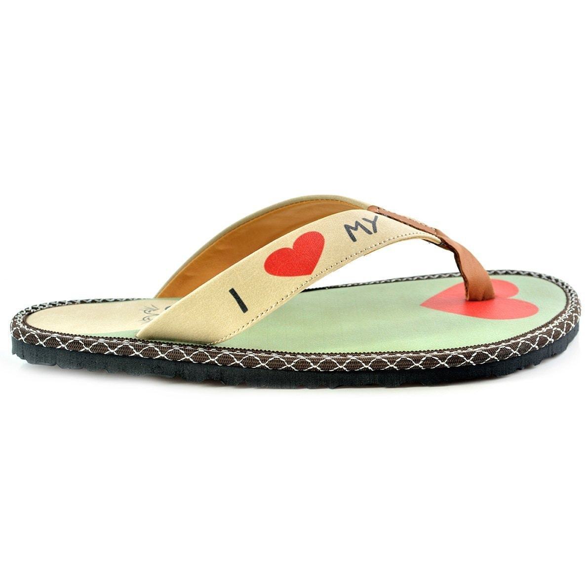 Mint & Coral I Love My Cat Flip-Flop CAL402 (737699725408)