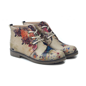 Kadın Vegan Deri Bej Kısa Bot PH240