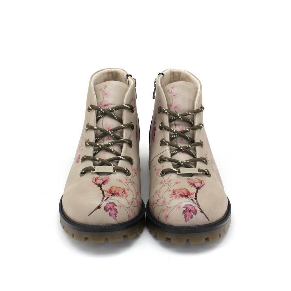 Kadın Vegan Deri Bej Kısa Bot TKS307