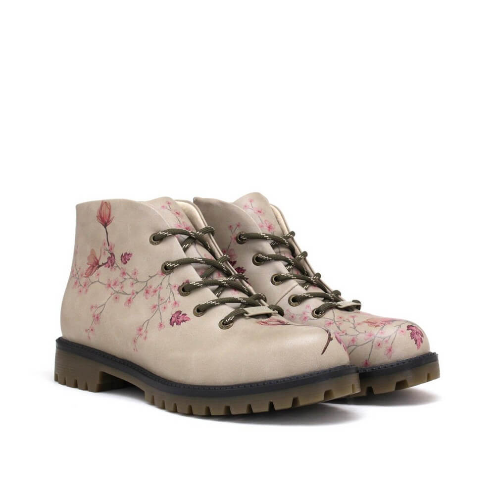 Kadın Vegan Deri Bej Kısa Bot TKS307