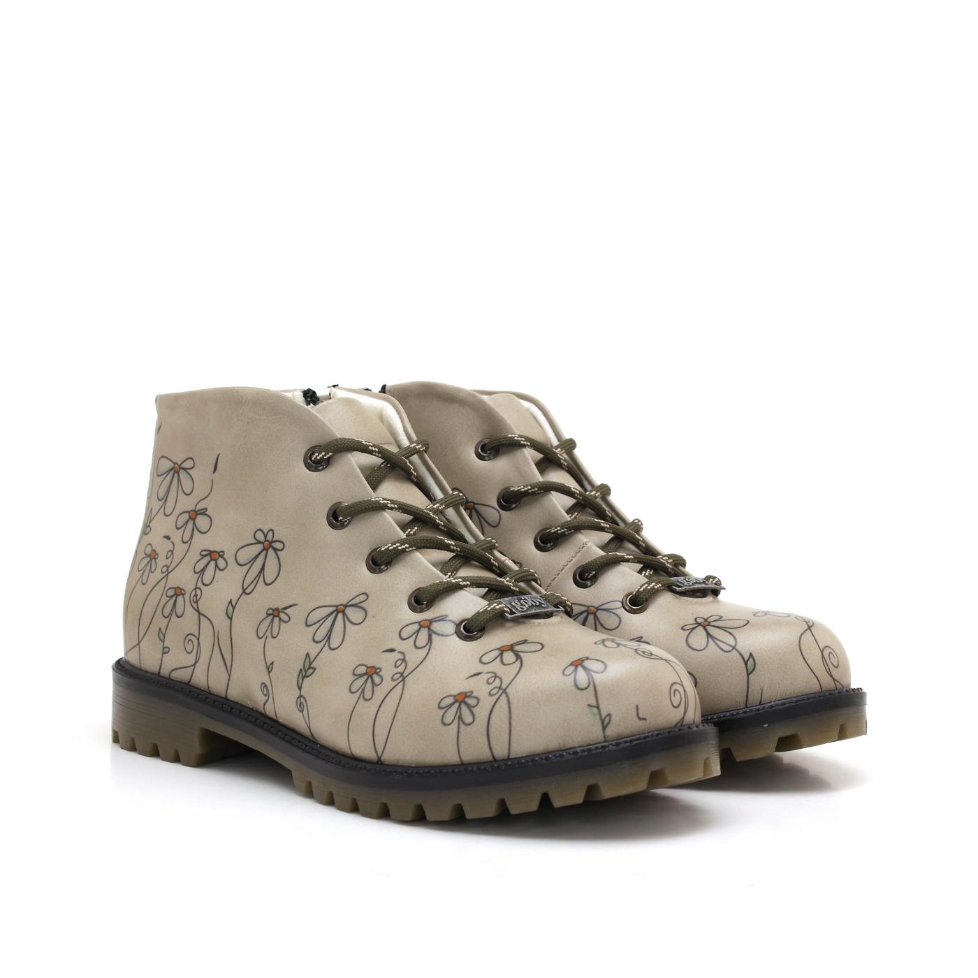 Kadın Vegan Deri Bej Kısa Bot TKS311