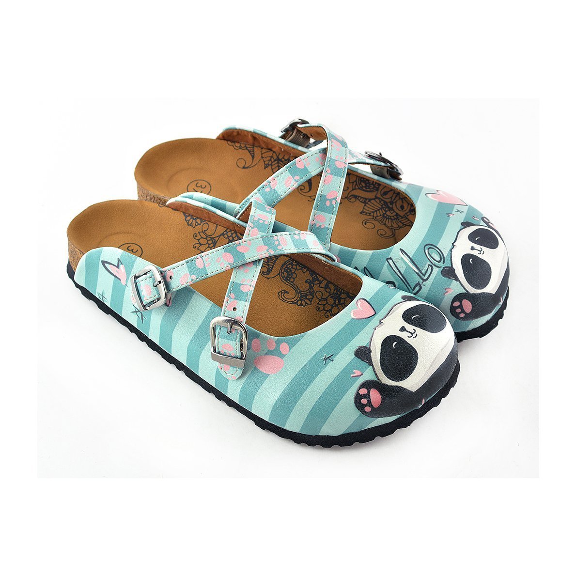 Blue & Pink Panda Clogs WCAL122 (737673445472)