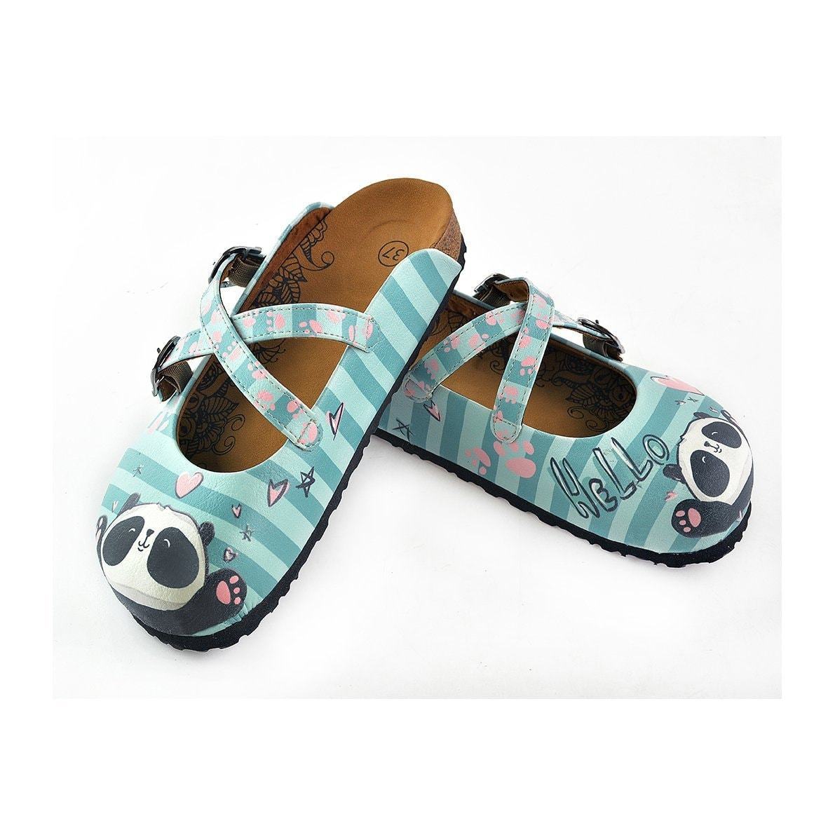 Blue & Pink Panda Clogs WCAL122 (737673445472)