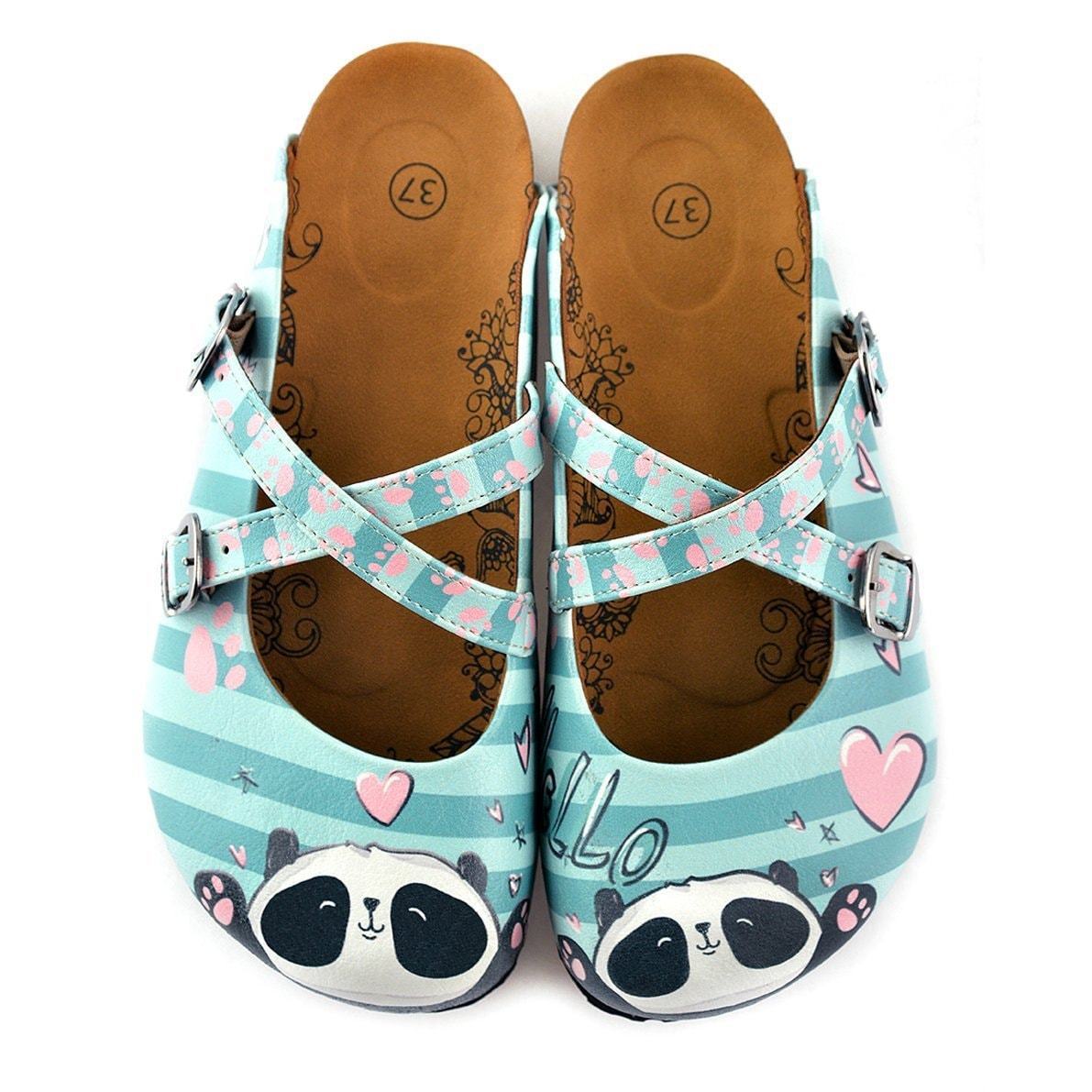 Blue & Pink Panda Clogs WCAL122 (737673445472)