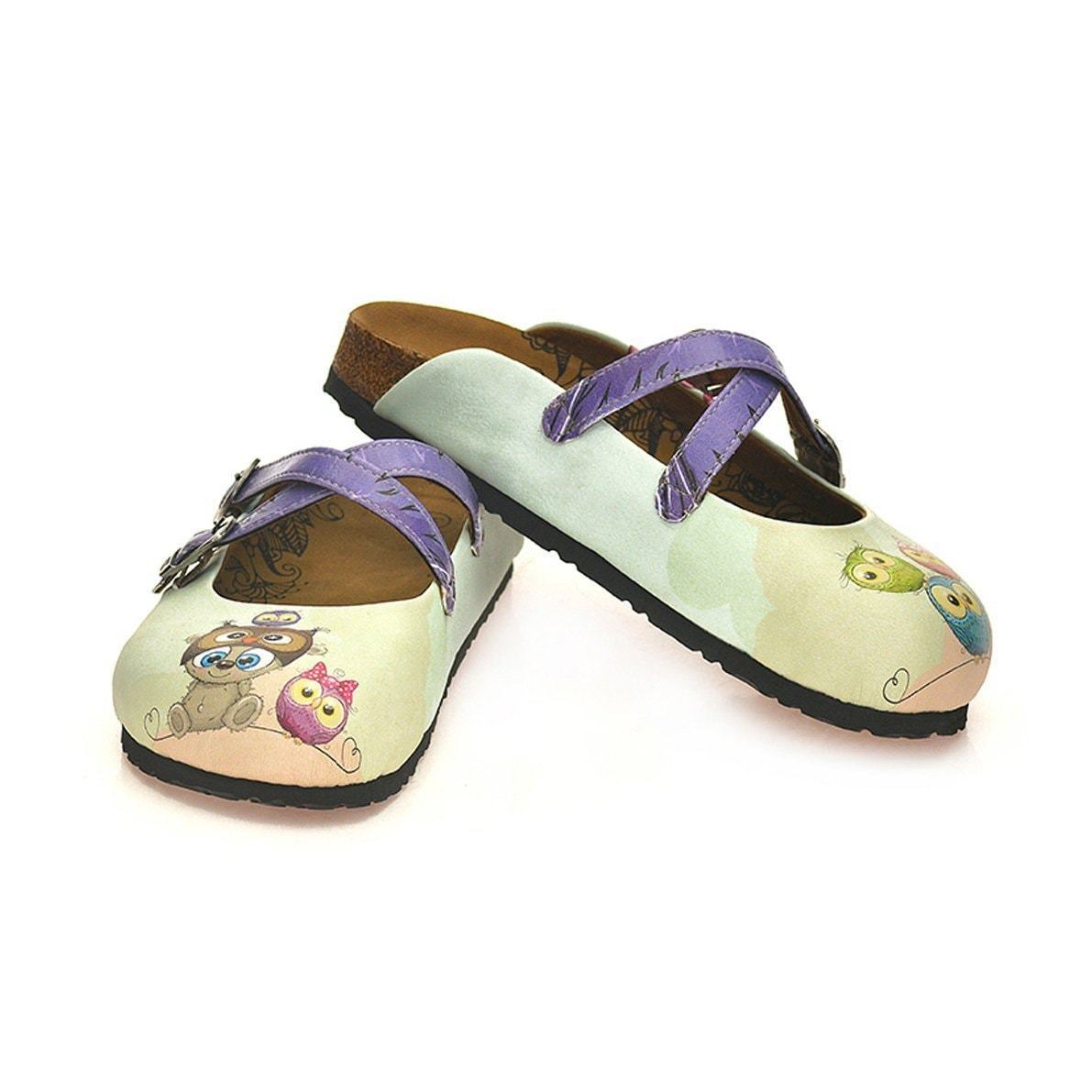 Purple & White Cross-Strap Clogs WCAL124 (737673314400)