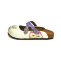 Purple & White Cross-Strap Clogs WCAL124 (737673314400)