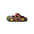 Blue Floral Cross-Strap Clogs WCAL129 (737673085024)