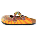 Yellow & Red Peace Sign Cross-Strap Clogs WCAL134 (737672822880)