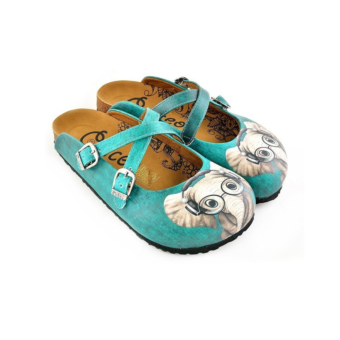 Teal Elephant Clogs WCAL140 (737671905376)