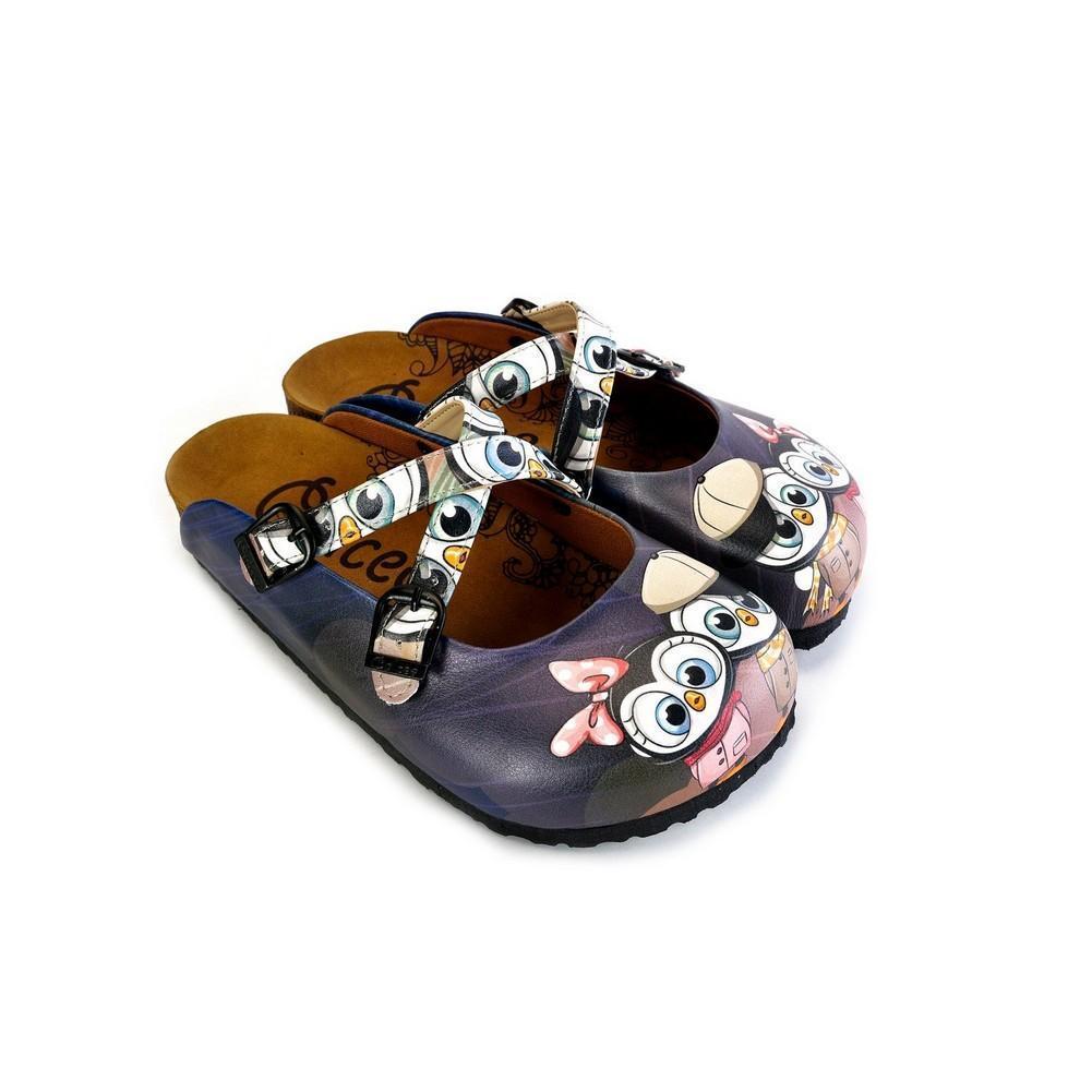 Black Cute Penguins Patterned Clogs - WCAL175 (774938263648)