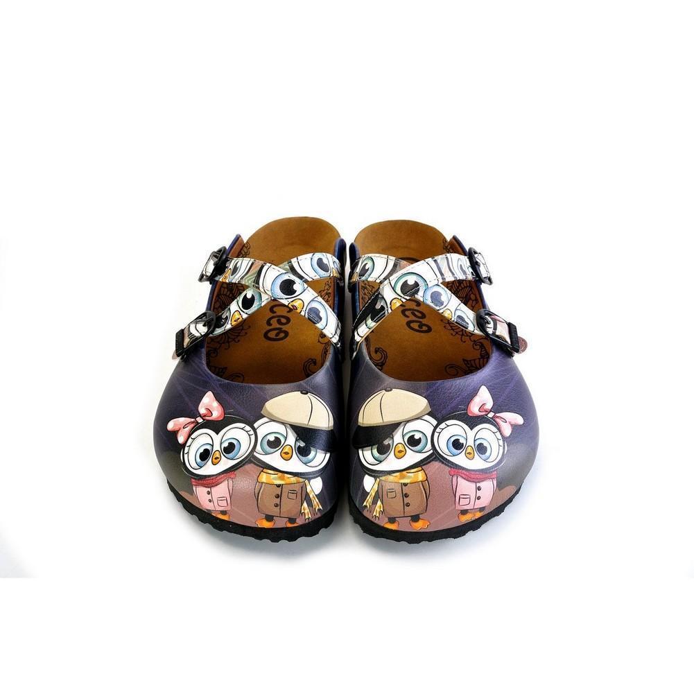 Black Cute Penguins Patterned Clogs - WCAL175 (774938263648)