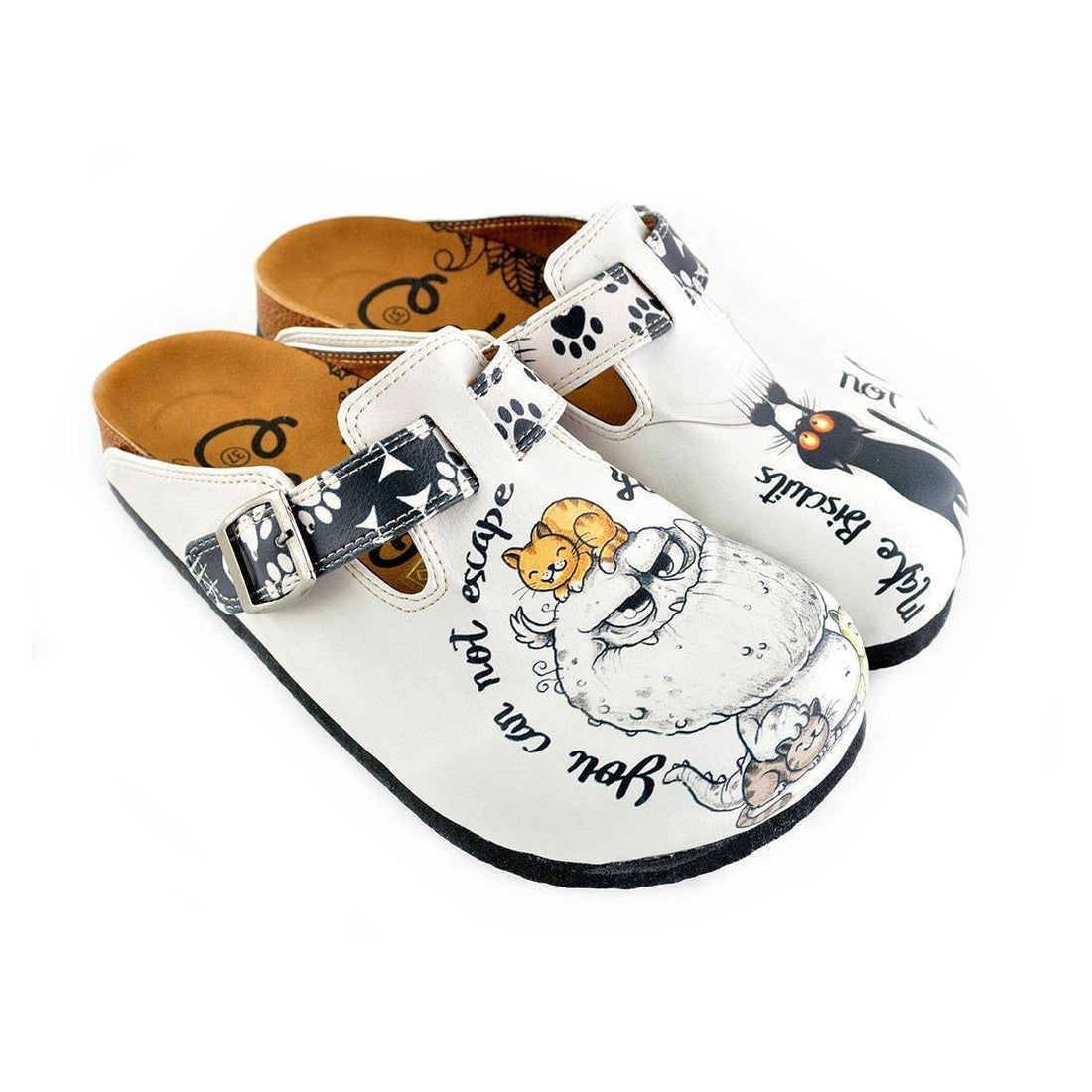 White Paw Print Clogs WCAL342 (737670365280)