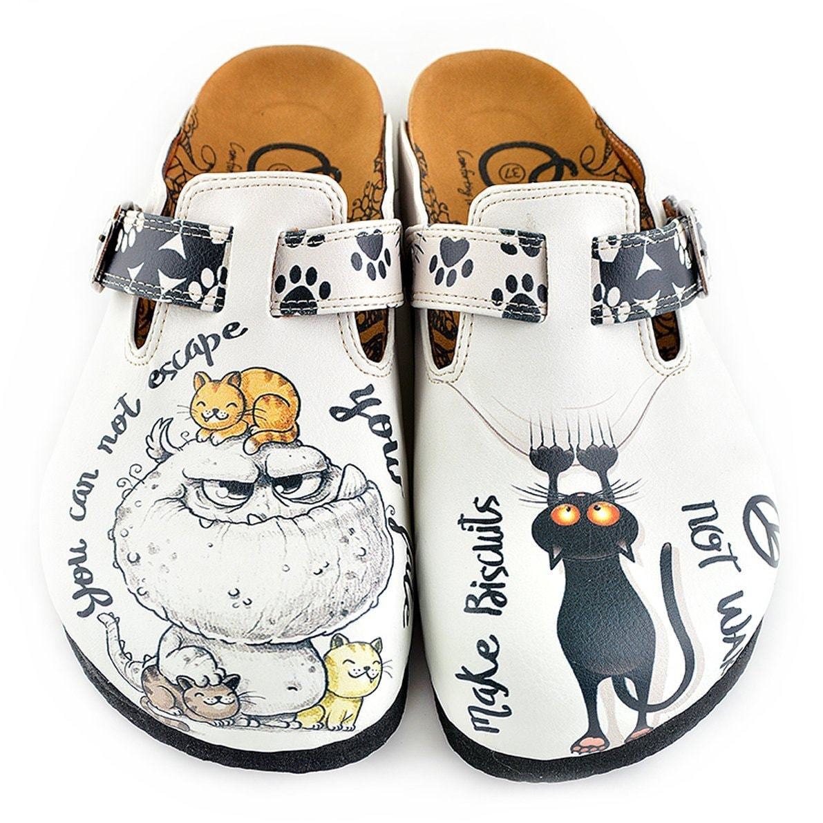 White Paw Print Clogs WCAL342 (737670365280)