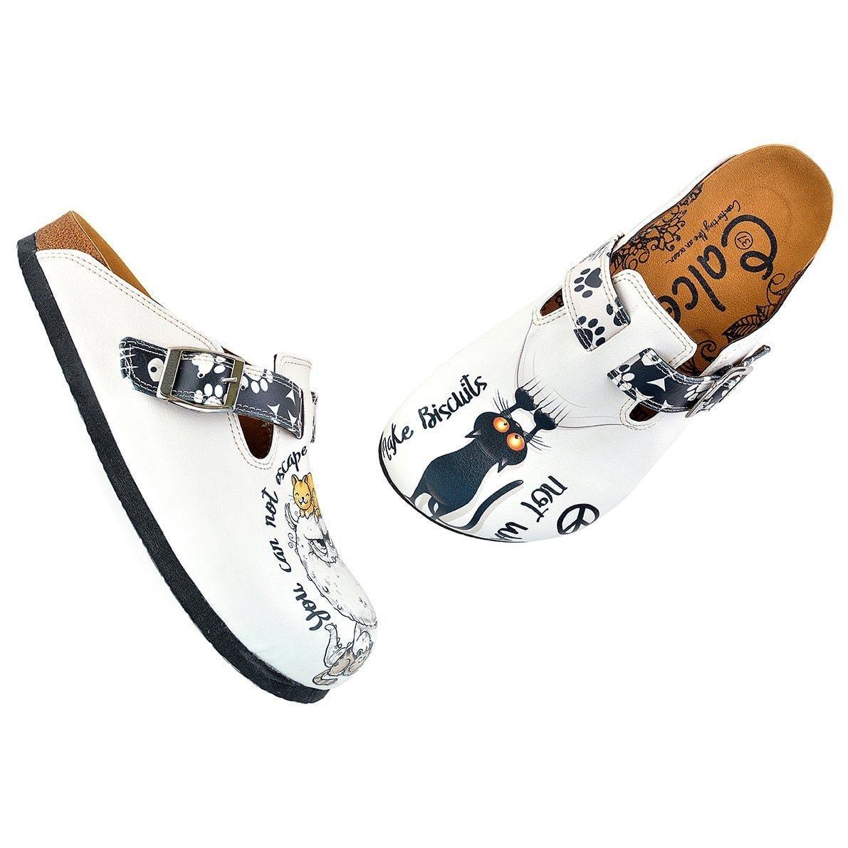 White Paw Print Clogs WCAL342 (737670365280)