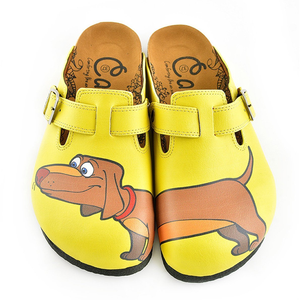 Yellow Dachshund Clogs WCAL346 (737670234208)