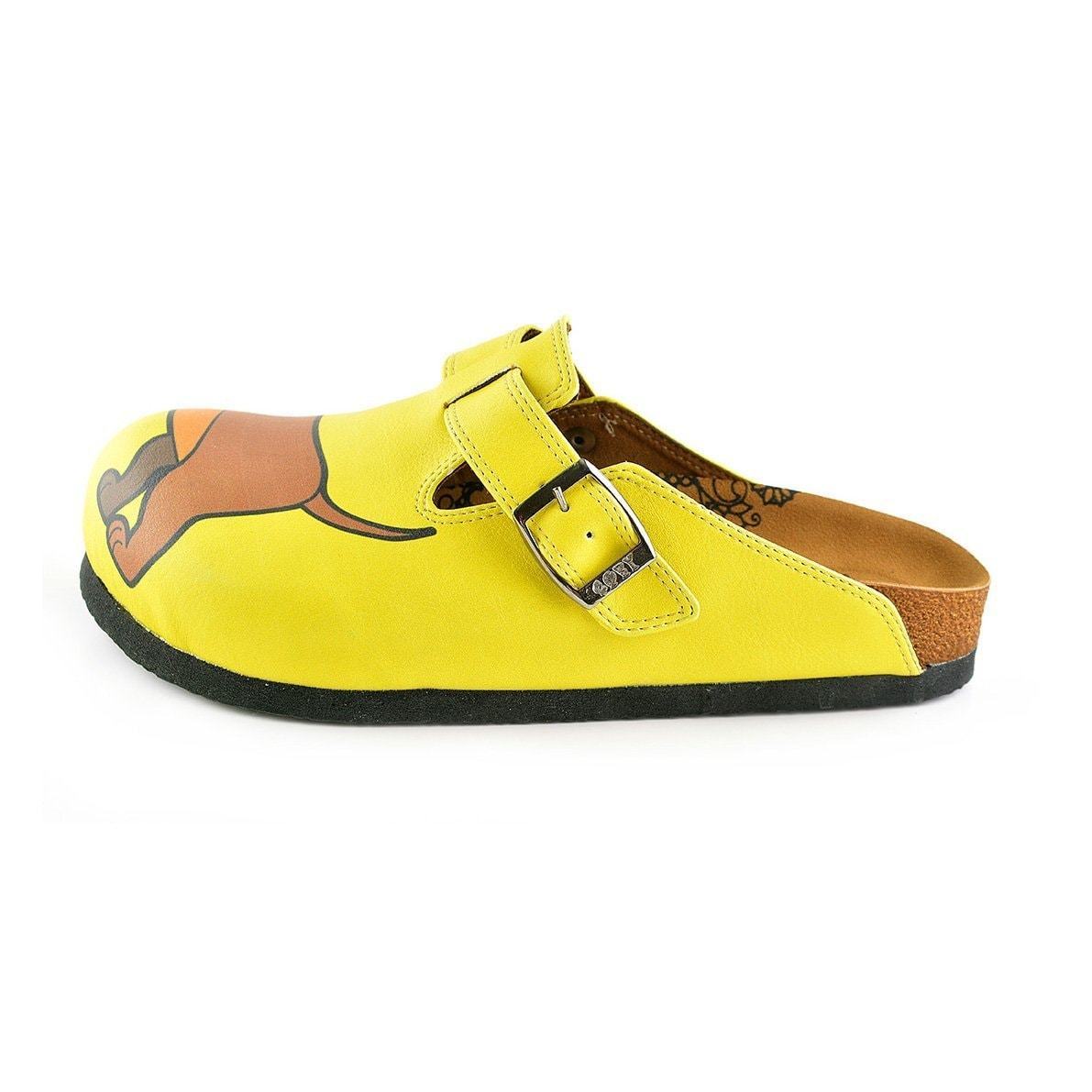 Yellow Dachshund Clogs WCAL346 (737670234208)