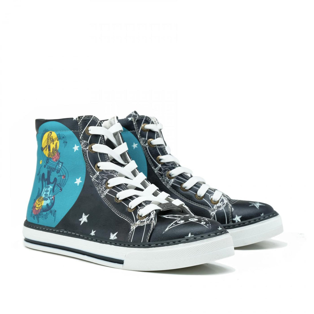 Kadın Vegan Deri Siyah Sneaker Bot - Rock Star Model - WCV5018