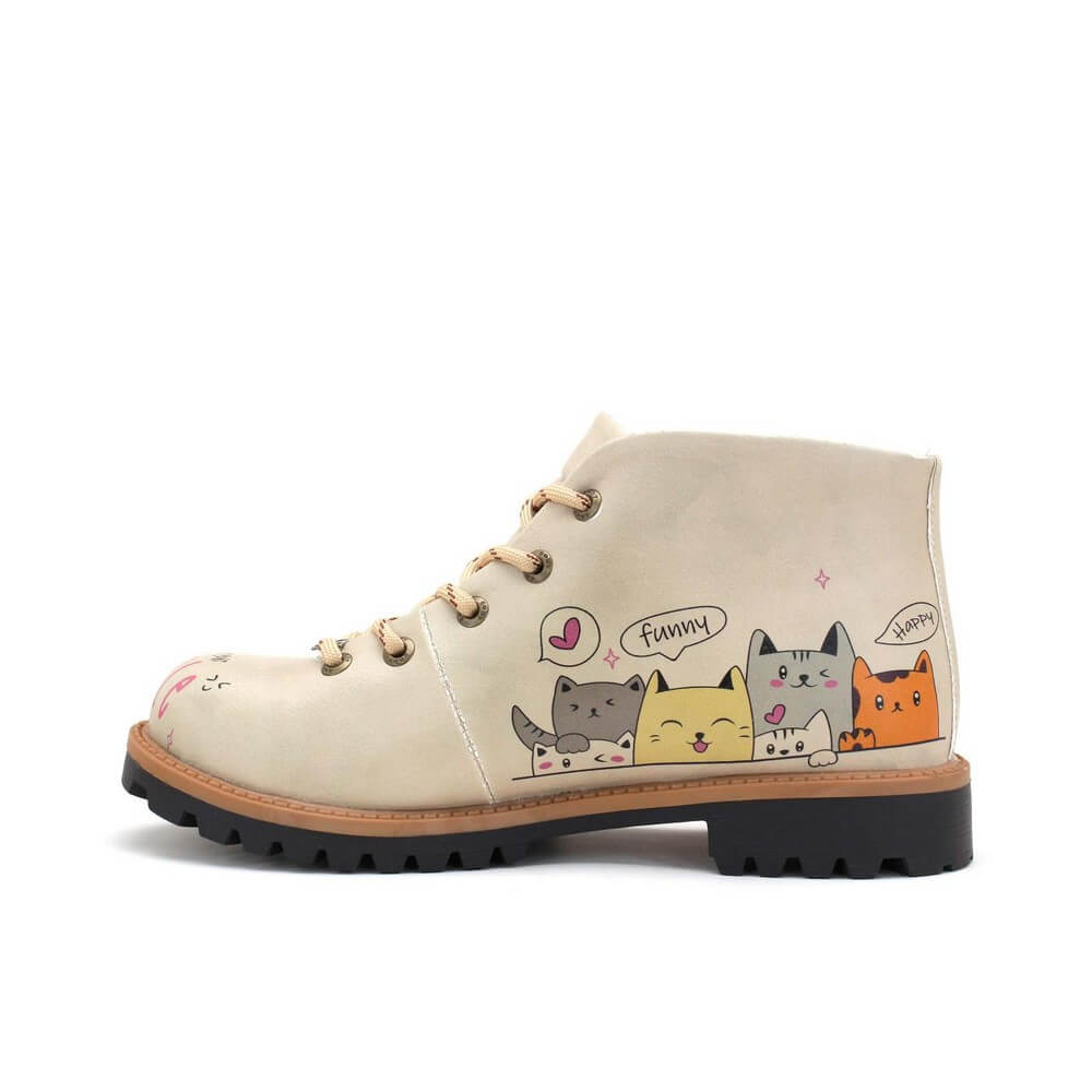 Kadın Vegan Deri Bej Kısa Bot WTKS149